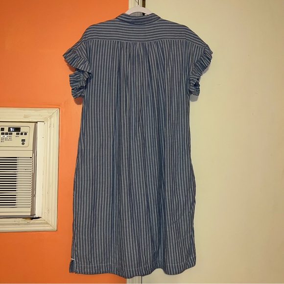 Isabella Sinclair Anthropologie Piper Blue Striped Shirt Dress - Picture 14 of 15